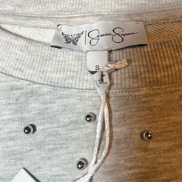 Jessica Simpson Heather Gray Women's Crew Neck Sweater - Picture 4 of 5